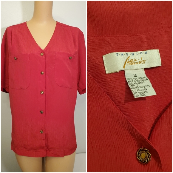 Tops - Vintage Attitudes Womens Button Down Blouse sz 12